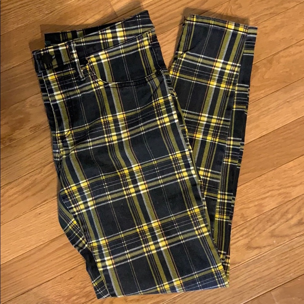 Wild Fable Yellow Black Plaid Skinny Jeans